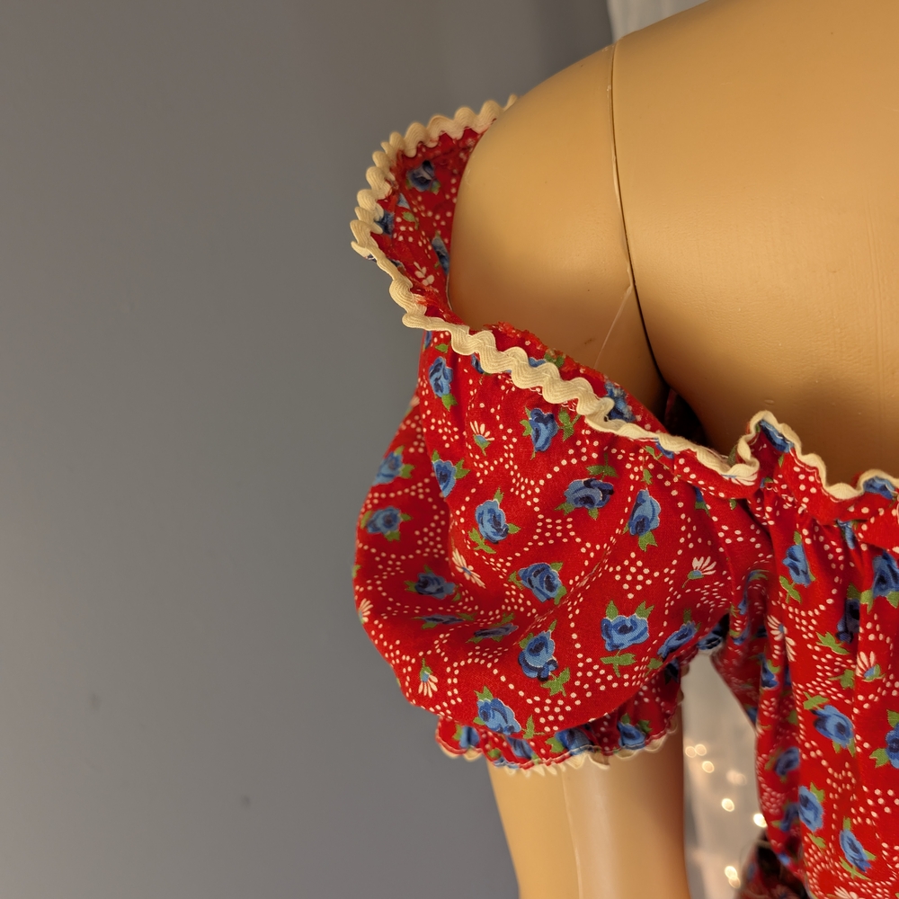 True Vintage 60s/70s Red Floral Handmade Dress – Collector’s Gem! - Picture 16 of 16